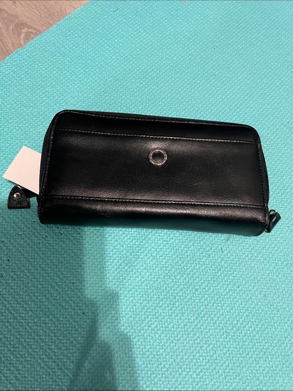 Samsonite Black Leather Wallet with Metal Logo Accent NWT